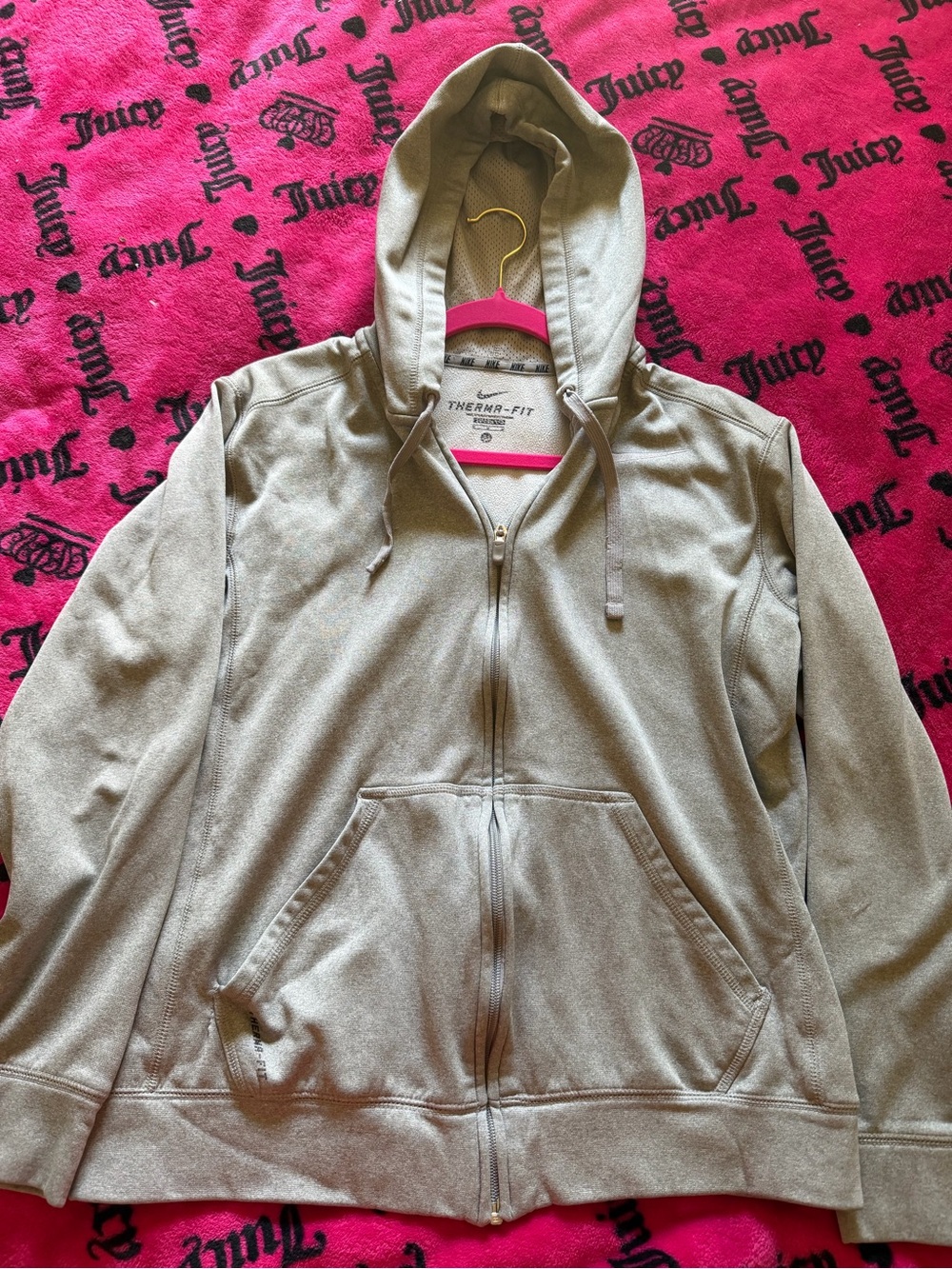 Nike Women's Light Gray Therma-FIT Full Zip Hoodie Jacket